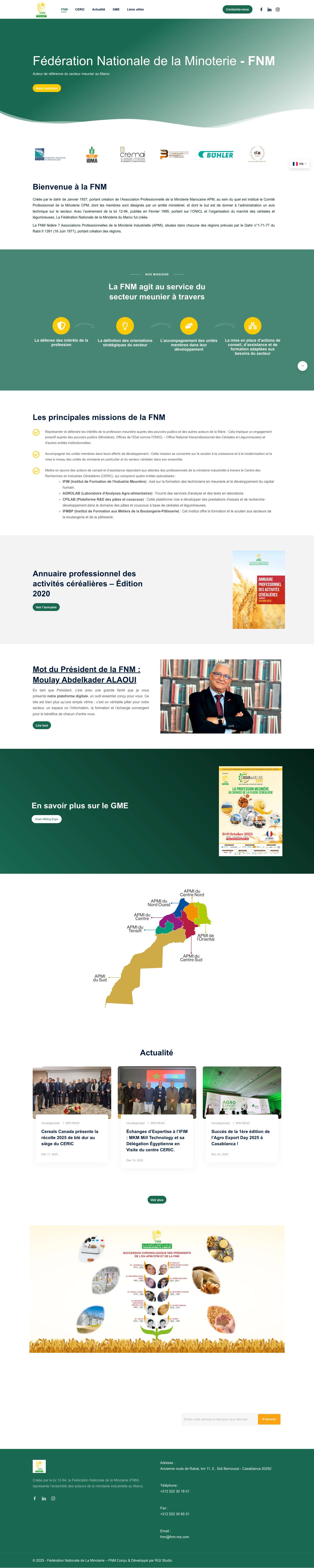Home - Fédération Nationale de La Minoterie - FNM - Full Screenshot