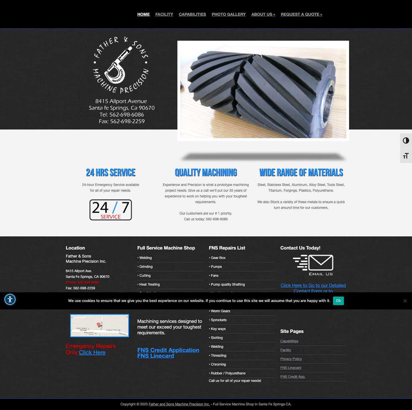 Precision Machining and Manufacturer of Gears, Keyways, Rollers, Shafts, Tubing & Washers. | Polyurethane machining and manufacturing | On-site welding - Full Screenshot