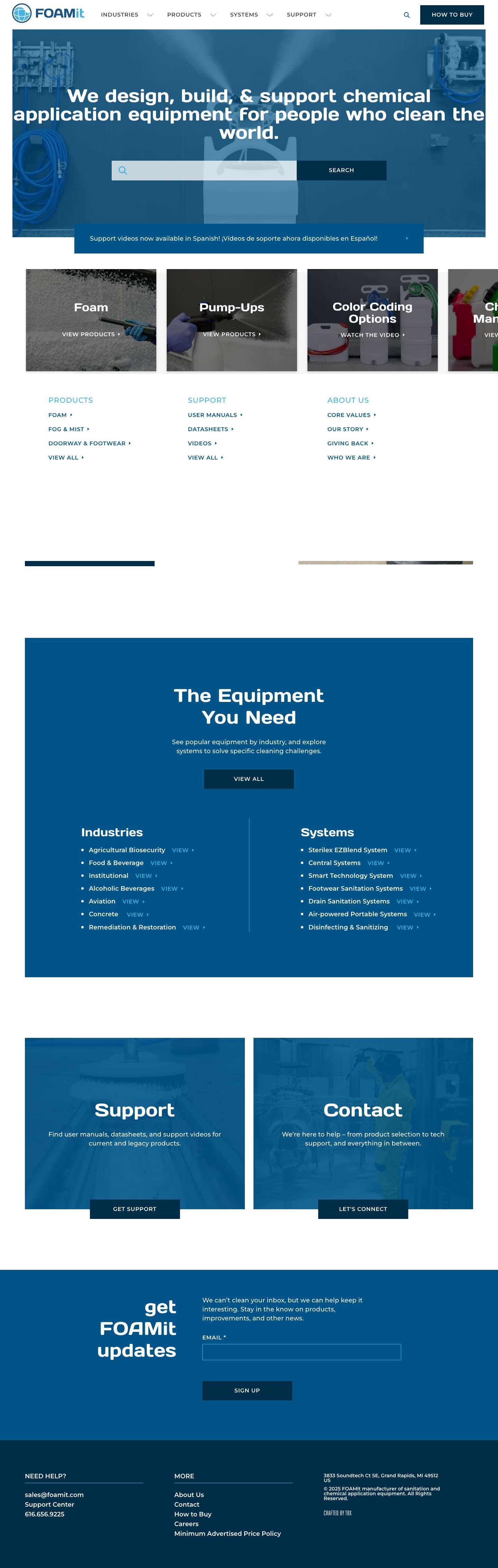 FOAMit - manufacturer of sanitation and chemical application equipment - FOAMit manufacturer of sanitation and chemical application equipment - Full Screenshot