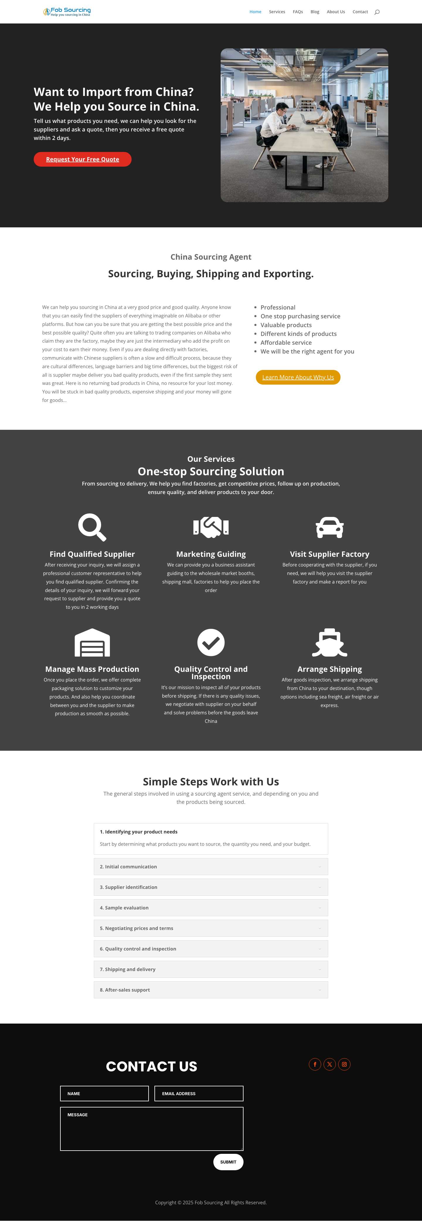 Fob Sourcing: China Sourcing Agent, a Global Sourcing Company - Full Screenshot