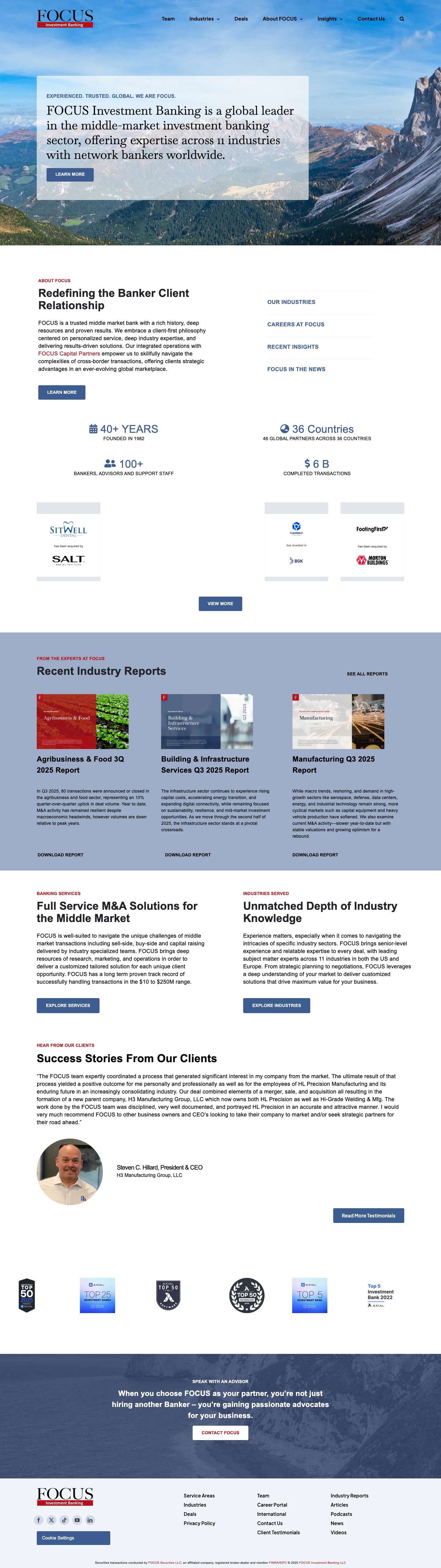 Investment Banking: Your Trusted Middle Market Partner - Full Screenshot