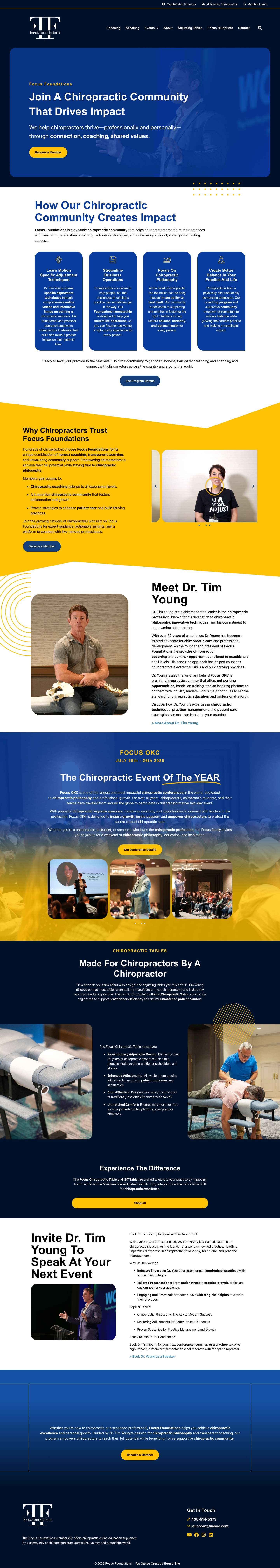 A Chiropractic Community - Focus Foundations - Full Screenshot