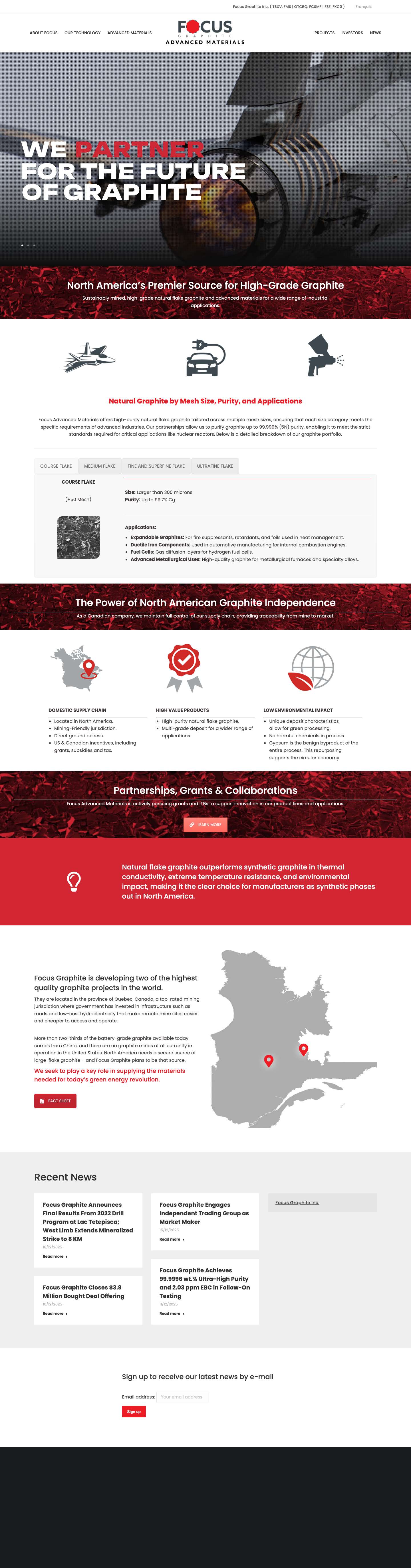 Focus Graphite - The Essential Material for Low Carbon Economies - Full Screenshot