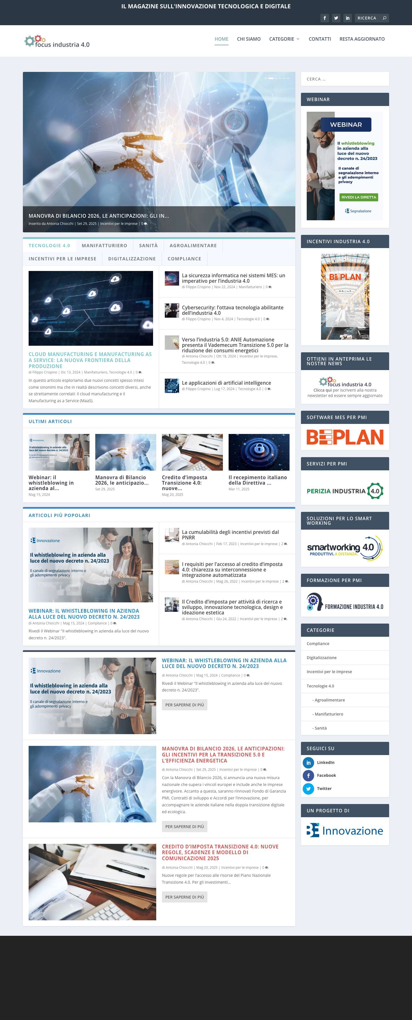 Focus Industria 4.0 | Il magazine sull'innovazione tecnologica e digitale - Full Screenshot