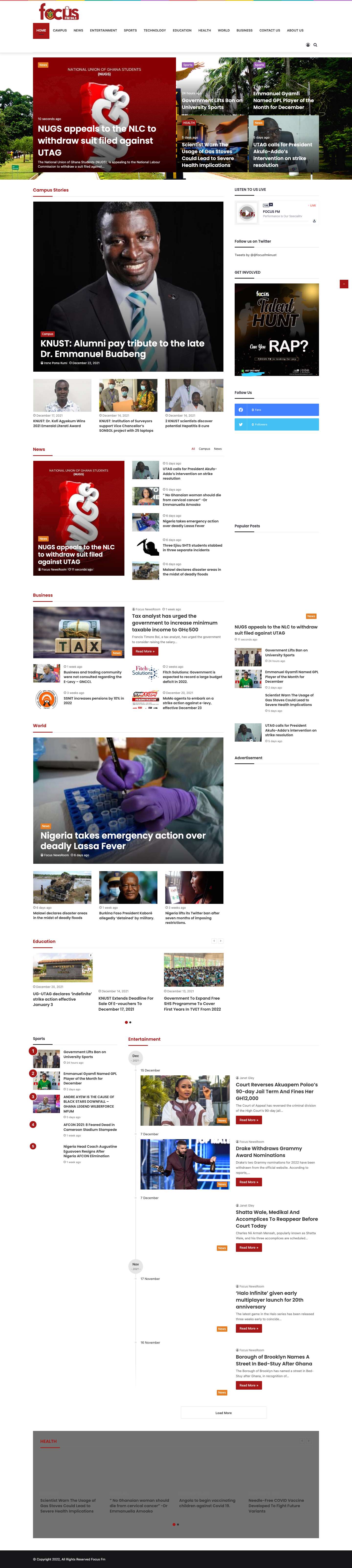 Focus Fm KNUST - Full Screenshot