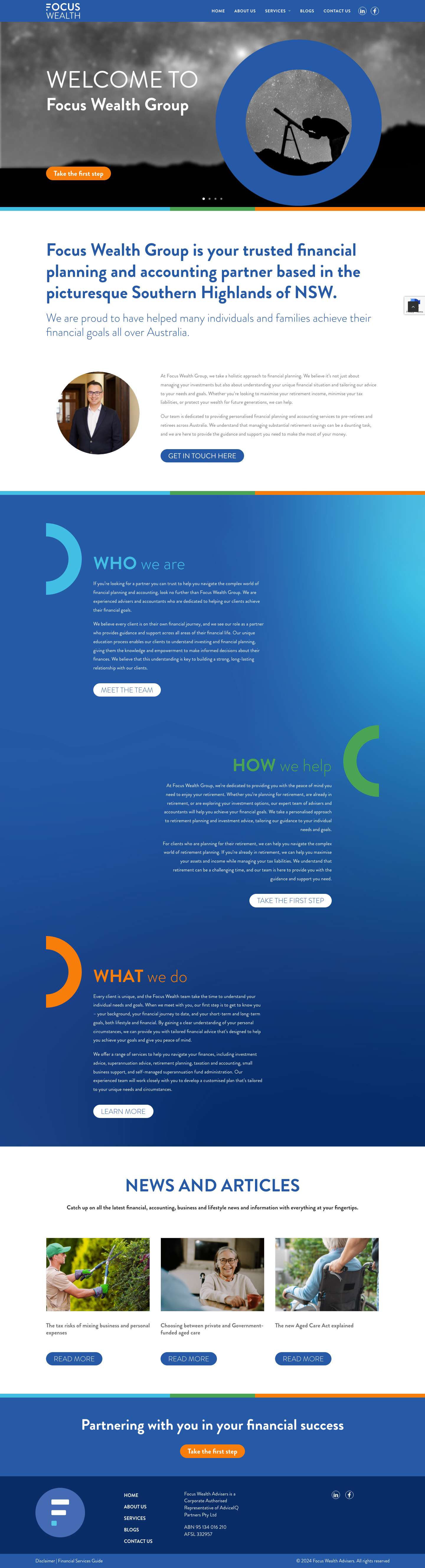 Homepage - Focus Wealth Advisers - Full Screenshot