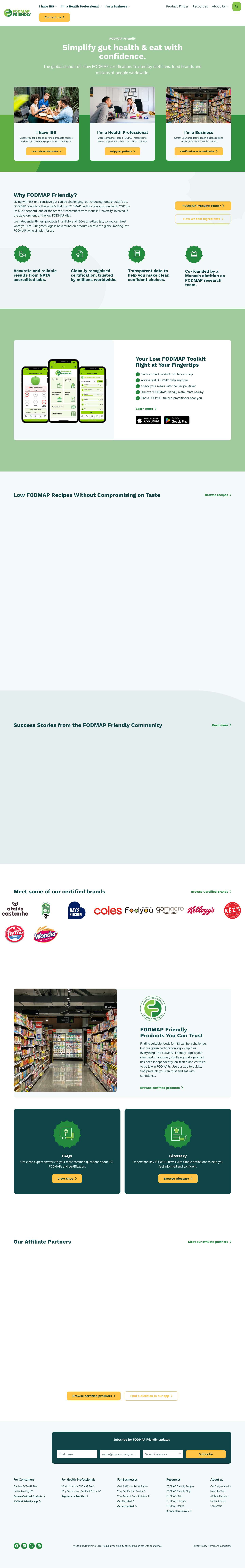 Home - Eat with Confidence - FODMAP Friendly - Full Screenshot