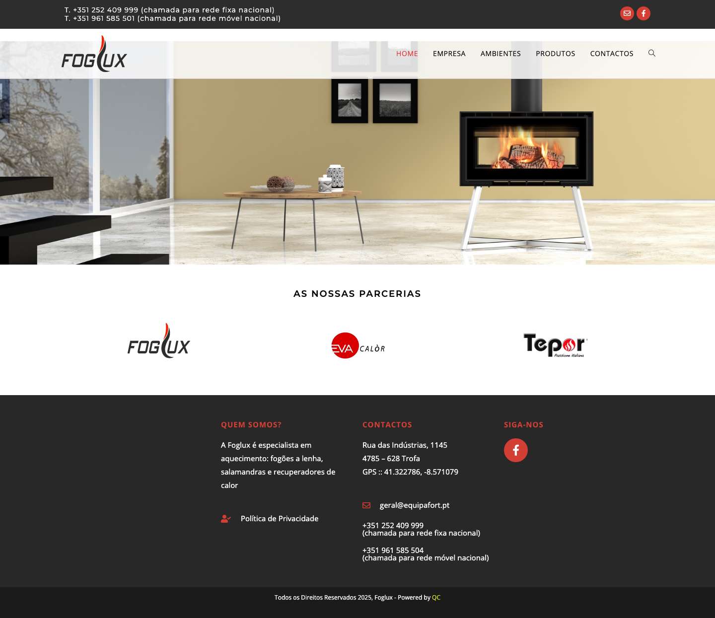 Foglux – Especialistas em Aquecimento - Full Screenshot