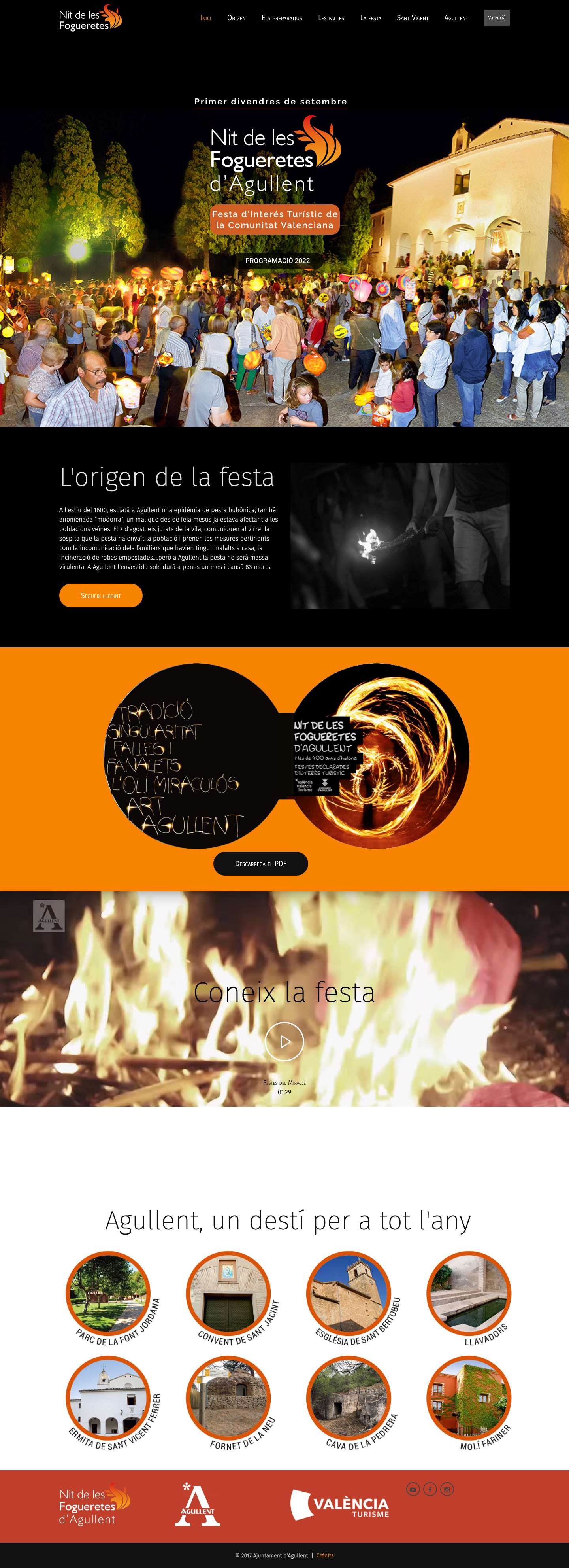 La Nit de les Fogueretes d'Agullent – Festes de setembre en honor a Sant Vicent - Full Screenshot