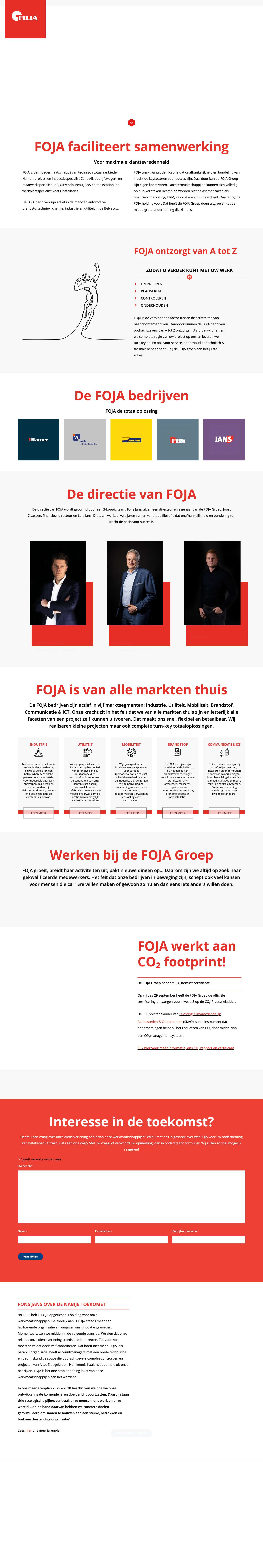Foja Groep - De totaaloplossing in techniek - Full Screenshot