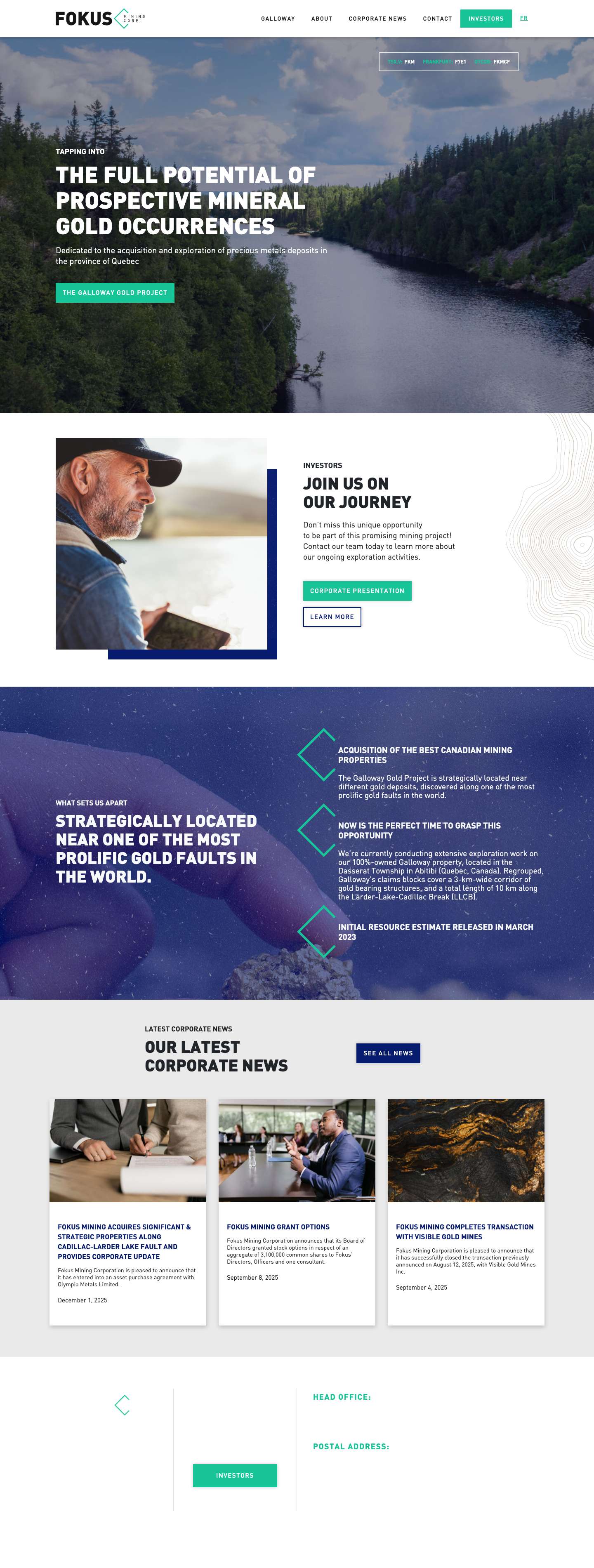 Mineral resource company | Fokus Mining Corporation - Full Screenshot