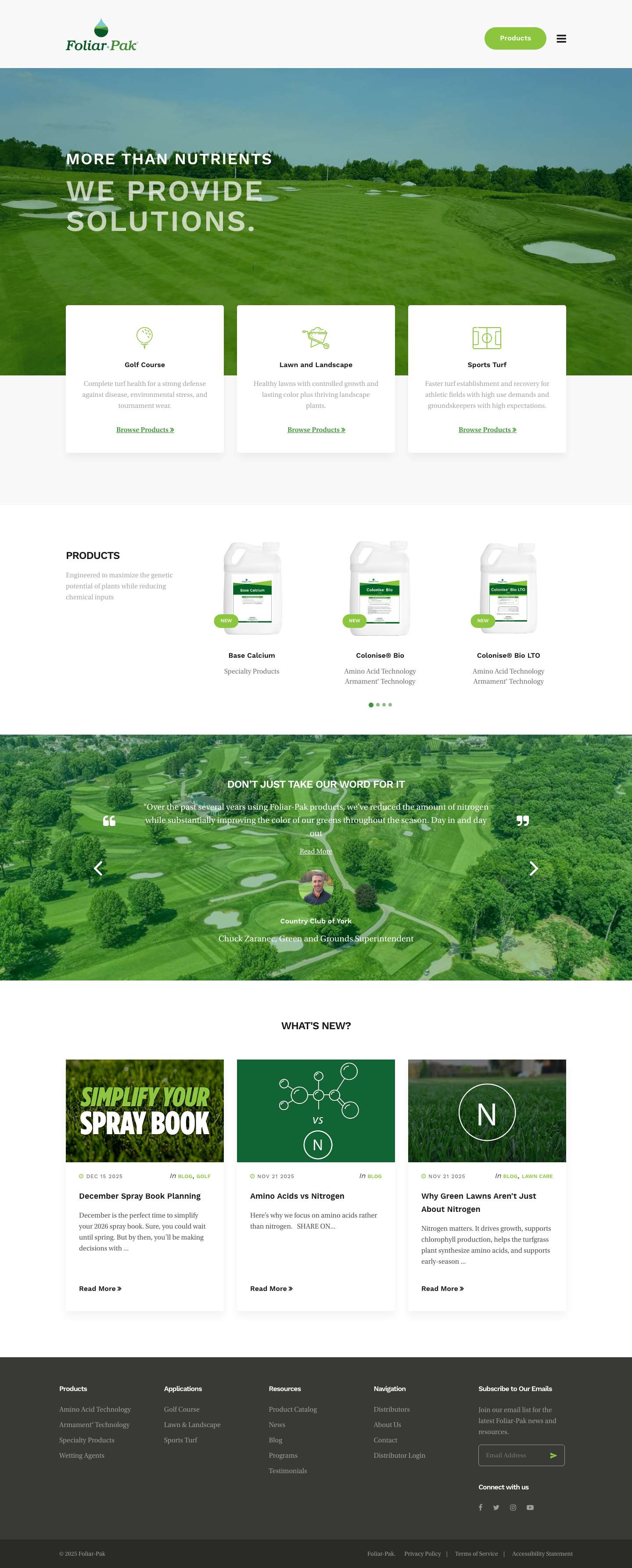 Foliar-Pak | Liquid Nutrients & Landscaping Solutions - Full Screenshot