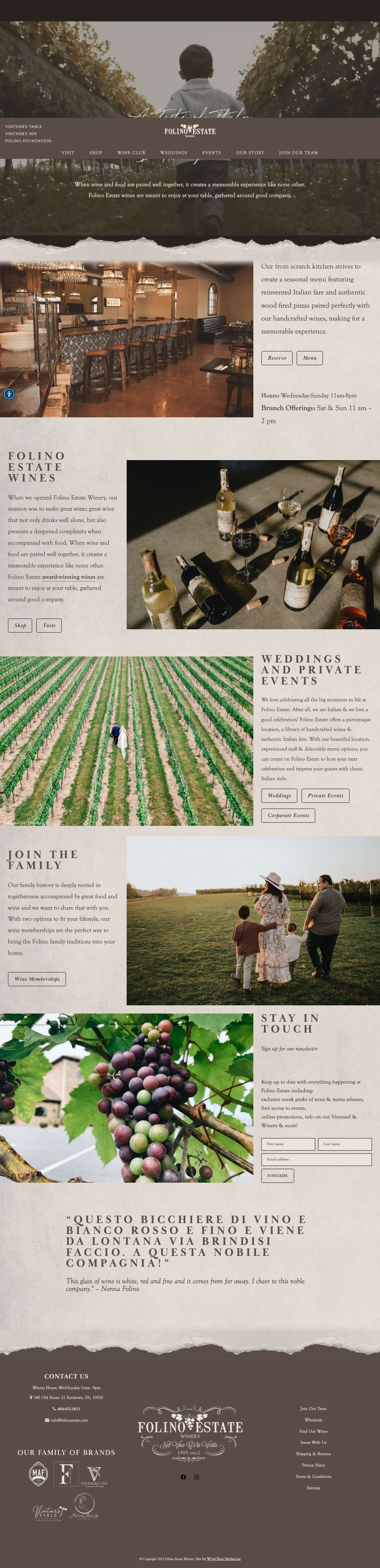 Home - Folino Estate Winery - Full Screenshot