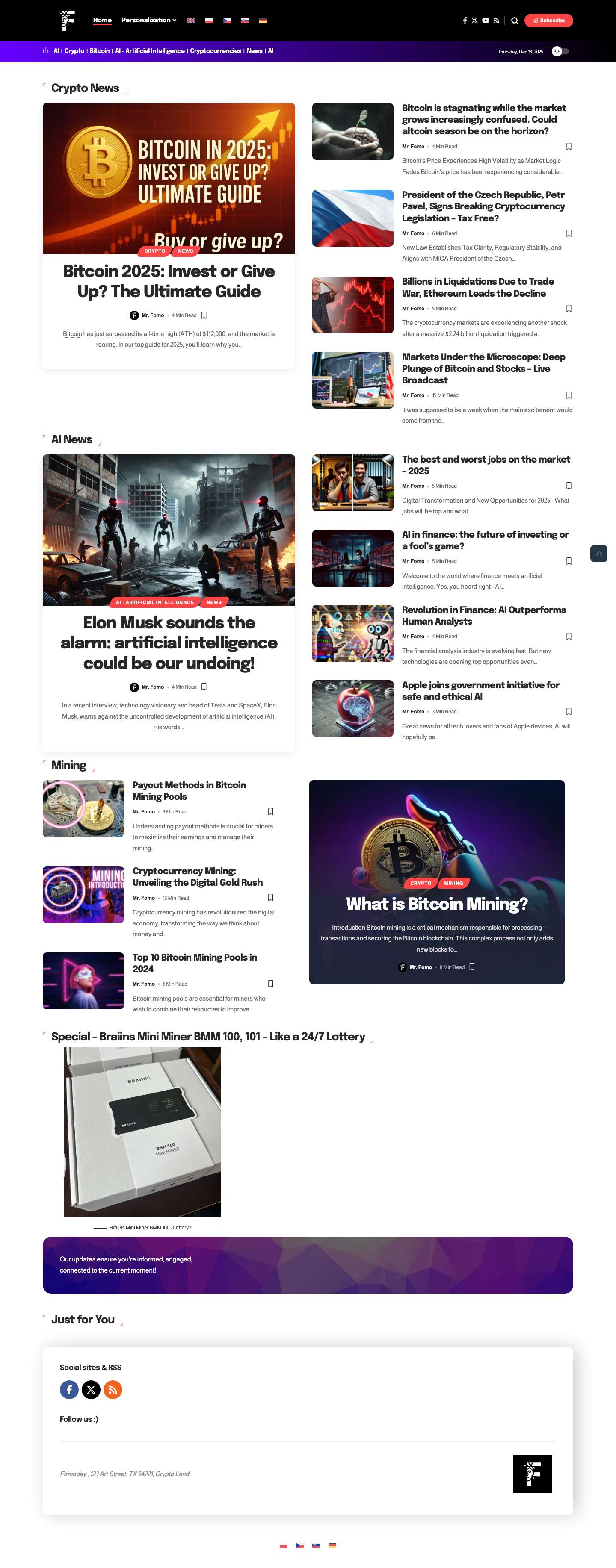 Home - Fomoday.com - Full Screenshot