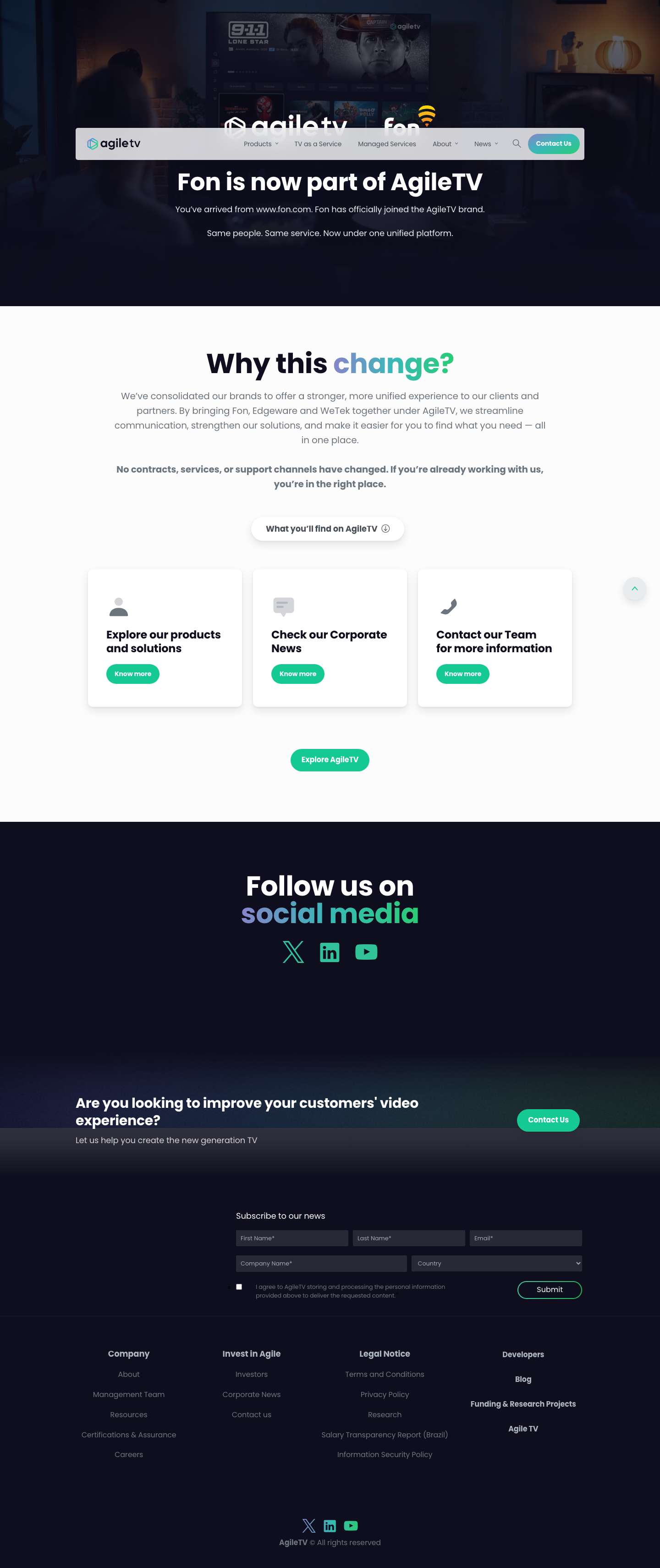 Fon Has Joined Agile TV - A New Chapter Begins - Agile TV - Full Screenshot