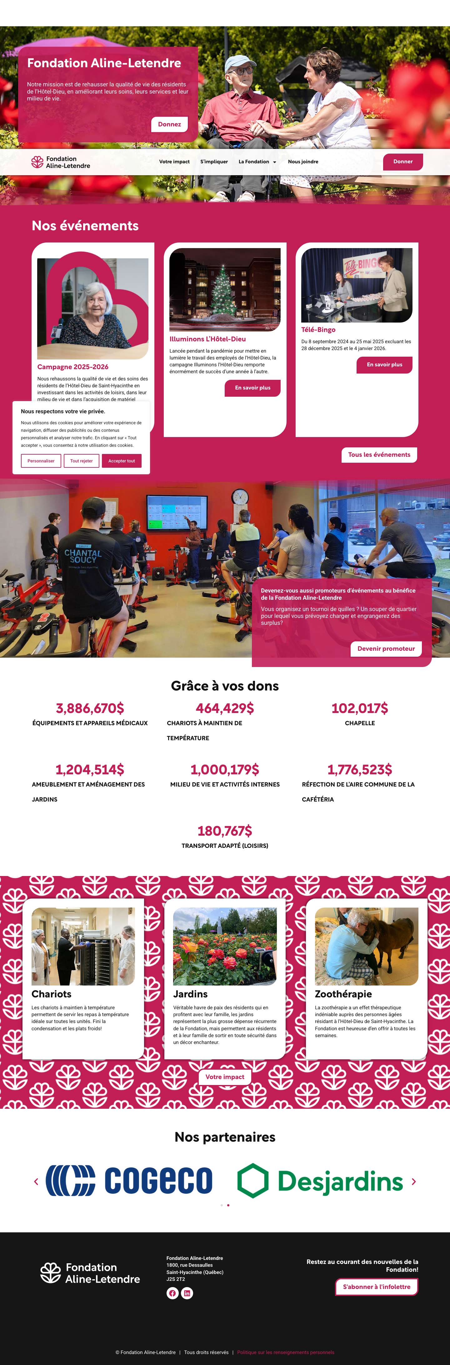 Accueil - Fondation Aline-Letendre - Full Screenshot