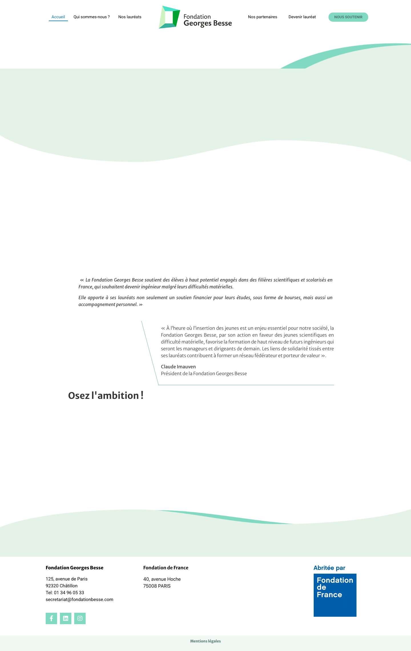 Fondation Georges Besse – Osez l'ambition ! - Full Screenshot