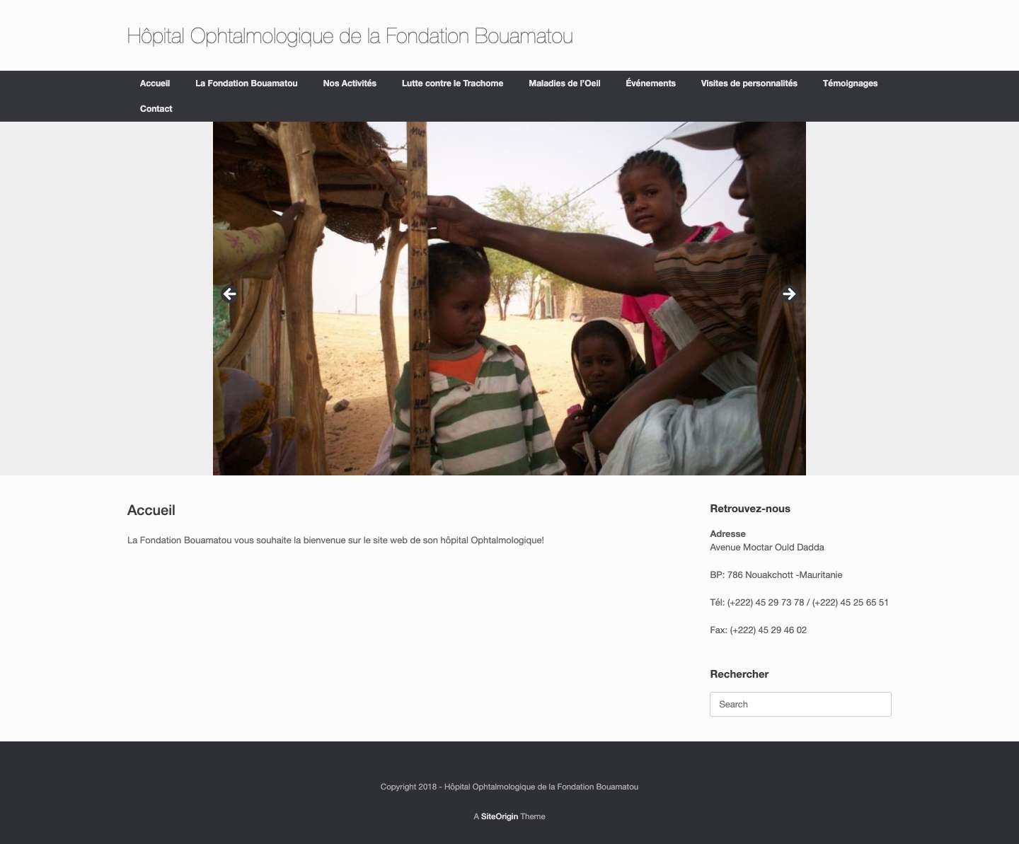 Accueil - Hôpital Ophtalmologique de la Fondation Bouamatou - Full Screenshot