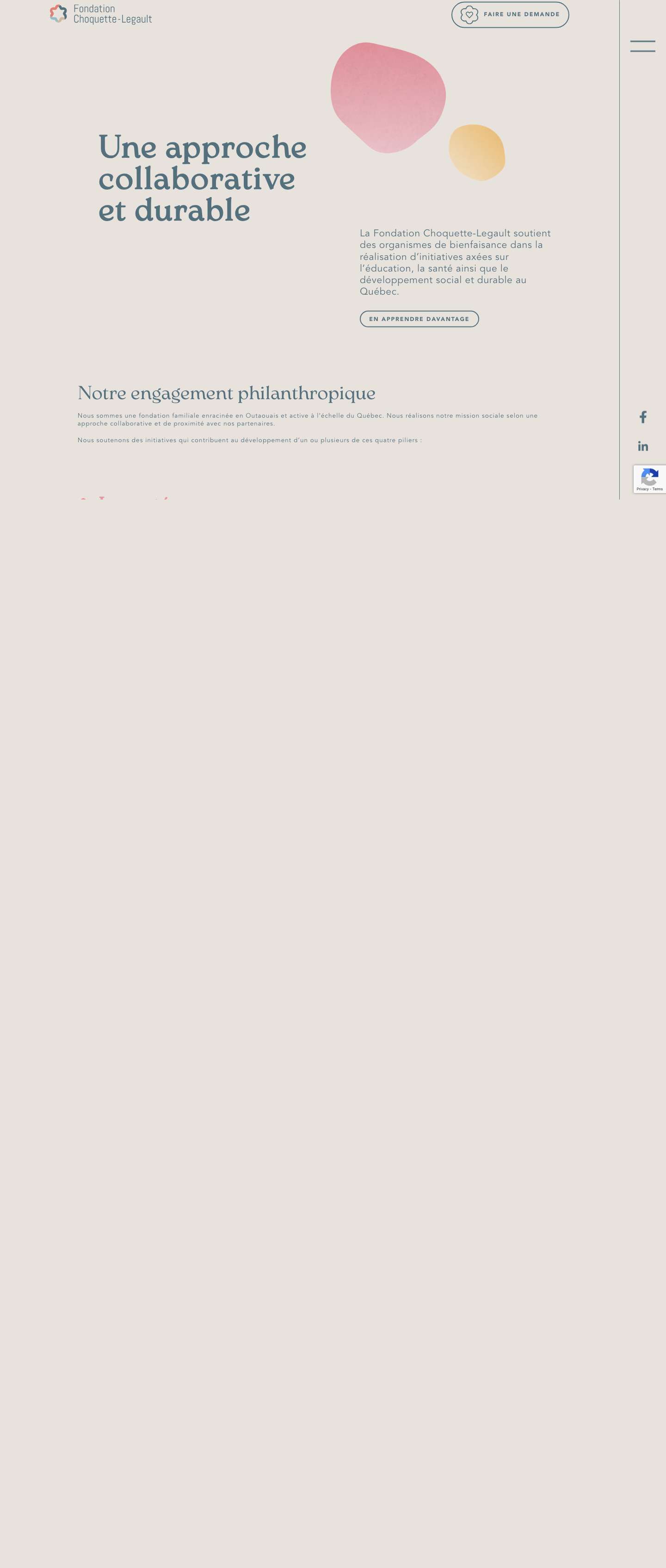 Fondation Choquette-Legault | Éducation, santé, développement social et durable - Full Screenshot