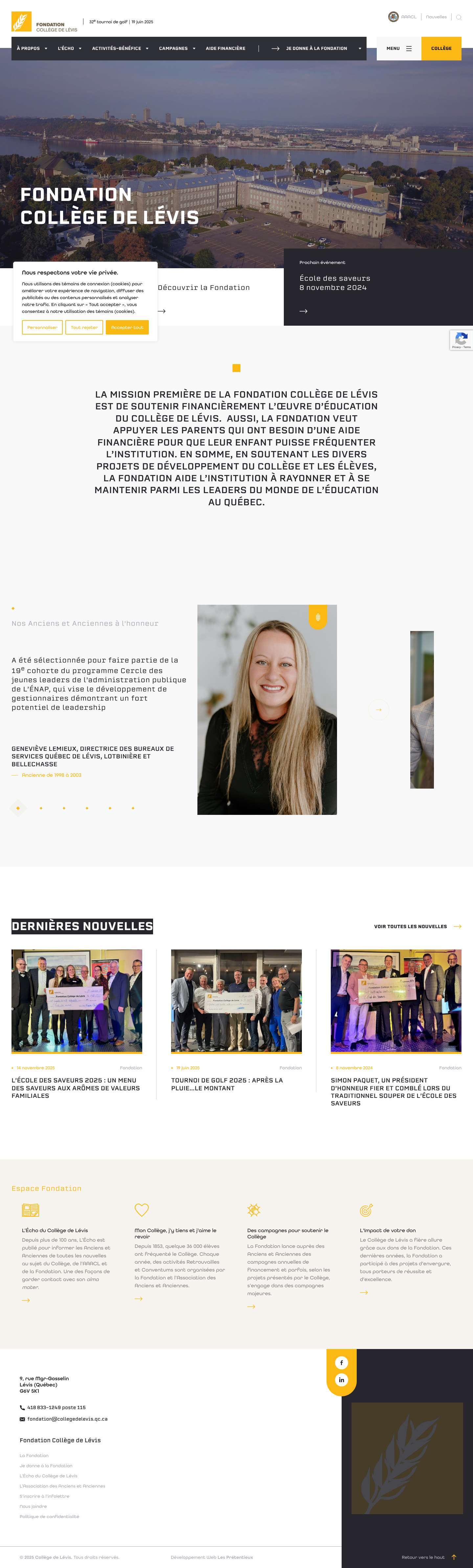 Fondation - Collège de Lévis - Full Screenshot