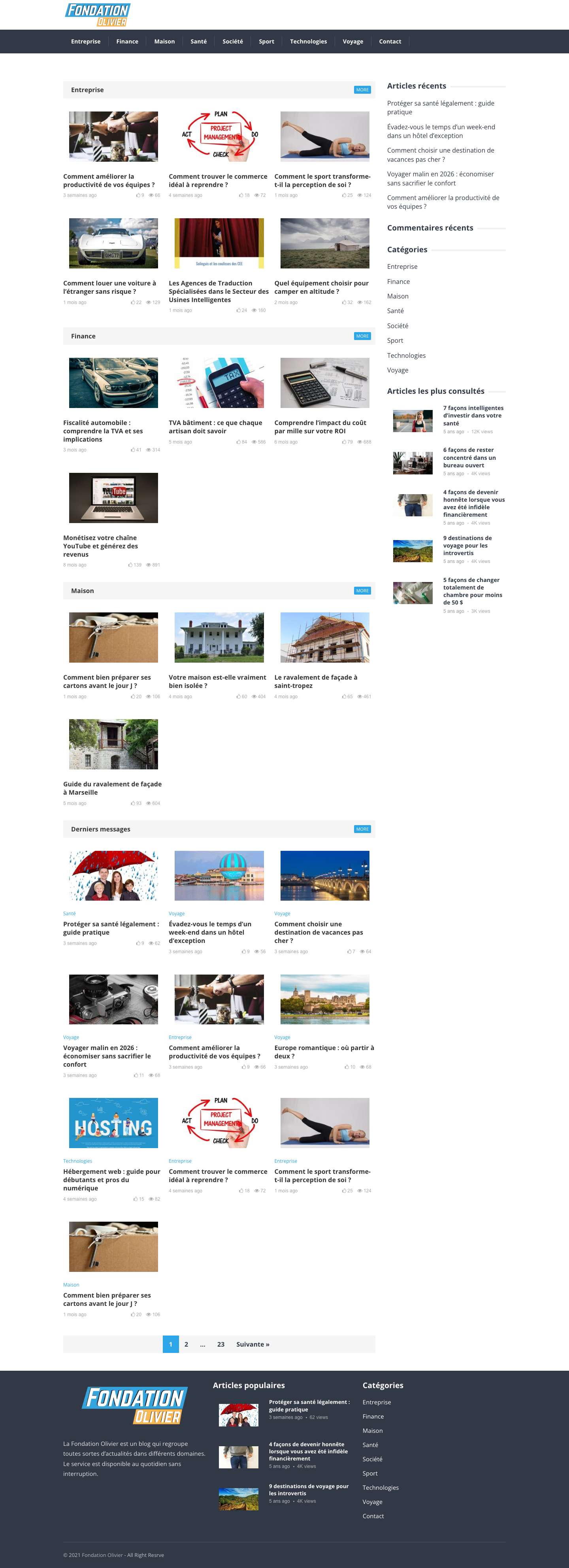 Fondation Olivier : la bonne information est une affaire personnelle - Full Screenshot