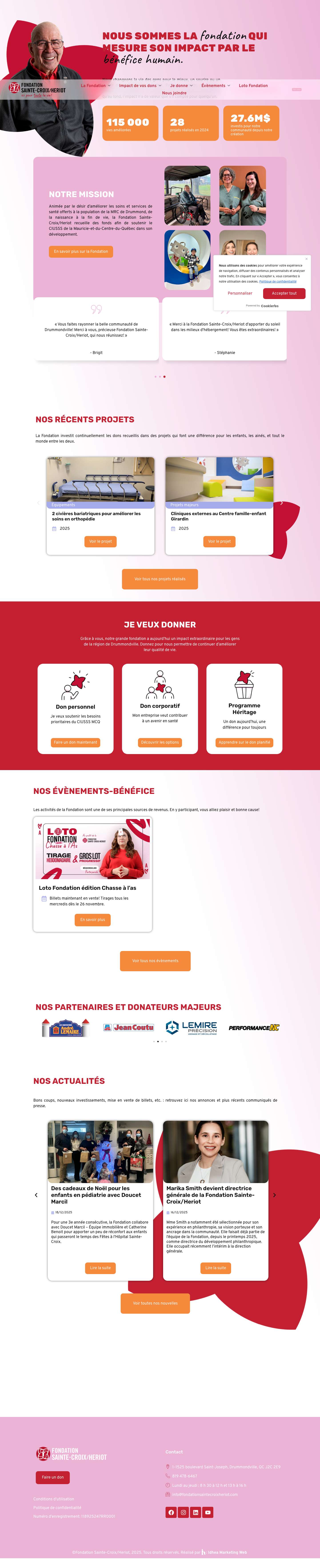 Fondation Sainte-Croix/Heriot – Ici pour toute la vie! - Full Screenshot