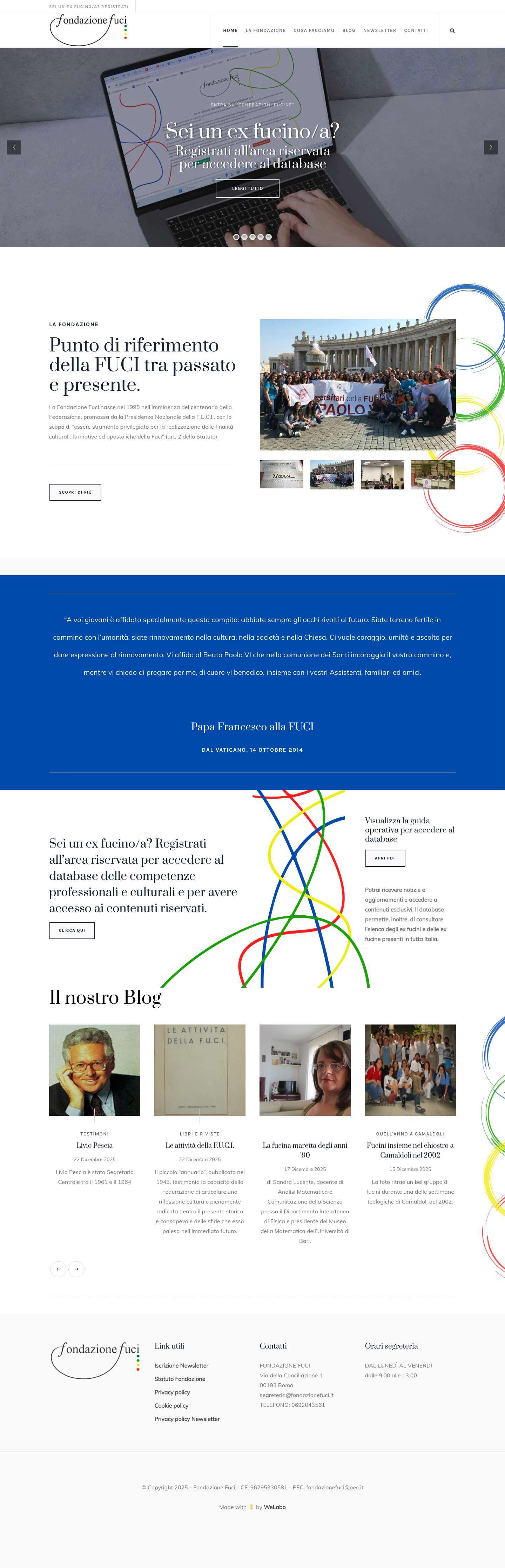 Home - Fondazione Fuci - Full Screenshot