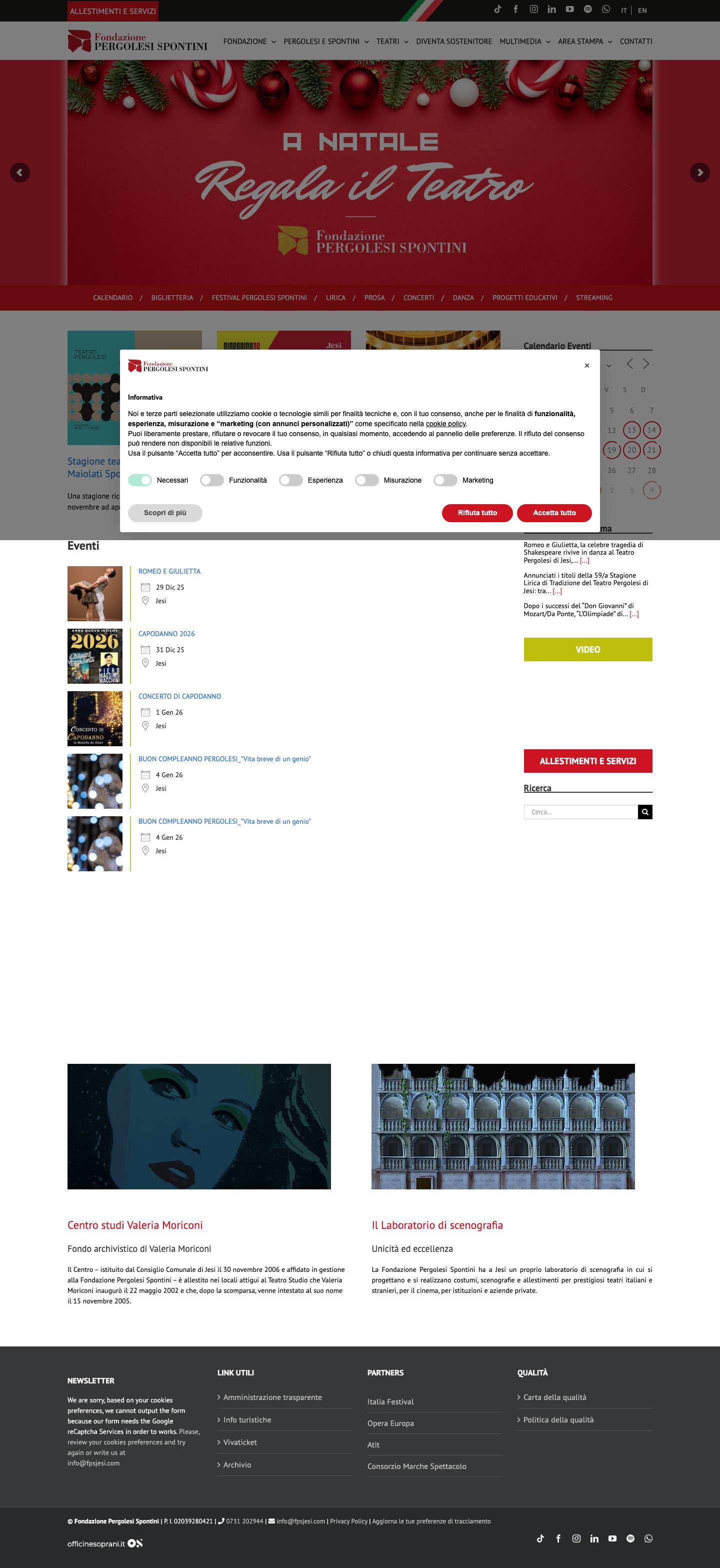 Fondazione Pergolesi Spontini - Teatro, lirica e prosa - Full Screenshot