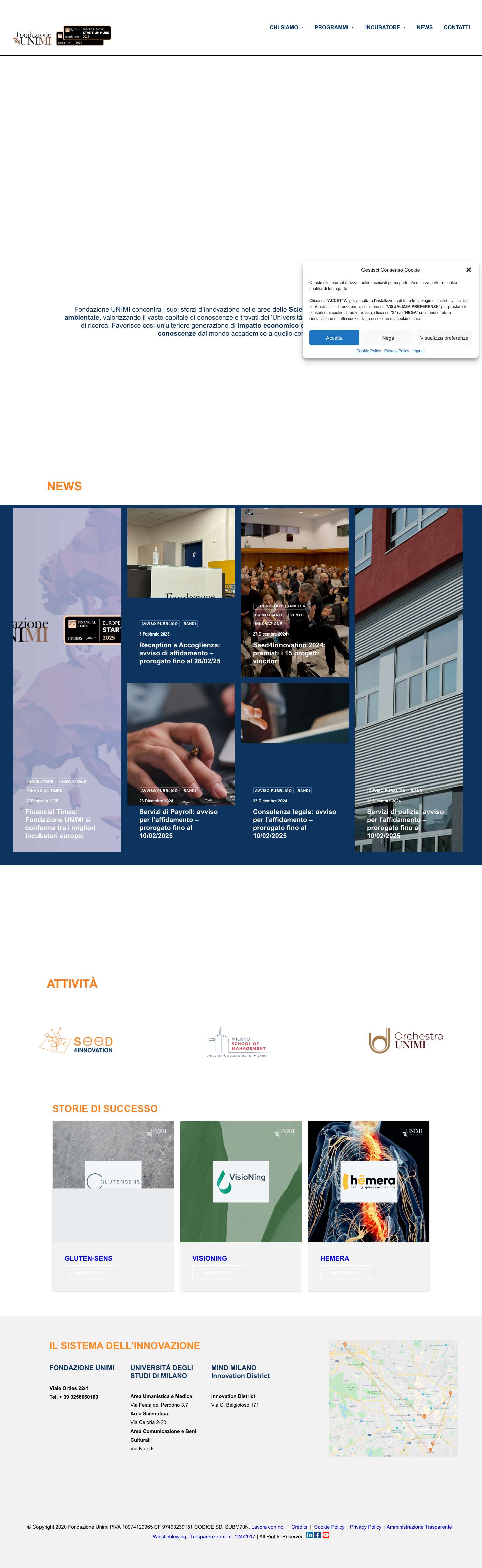 Fondazione UNIMI - Full Screenshot