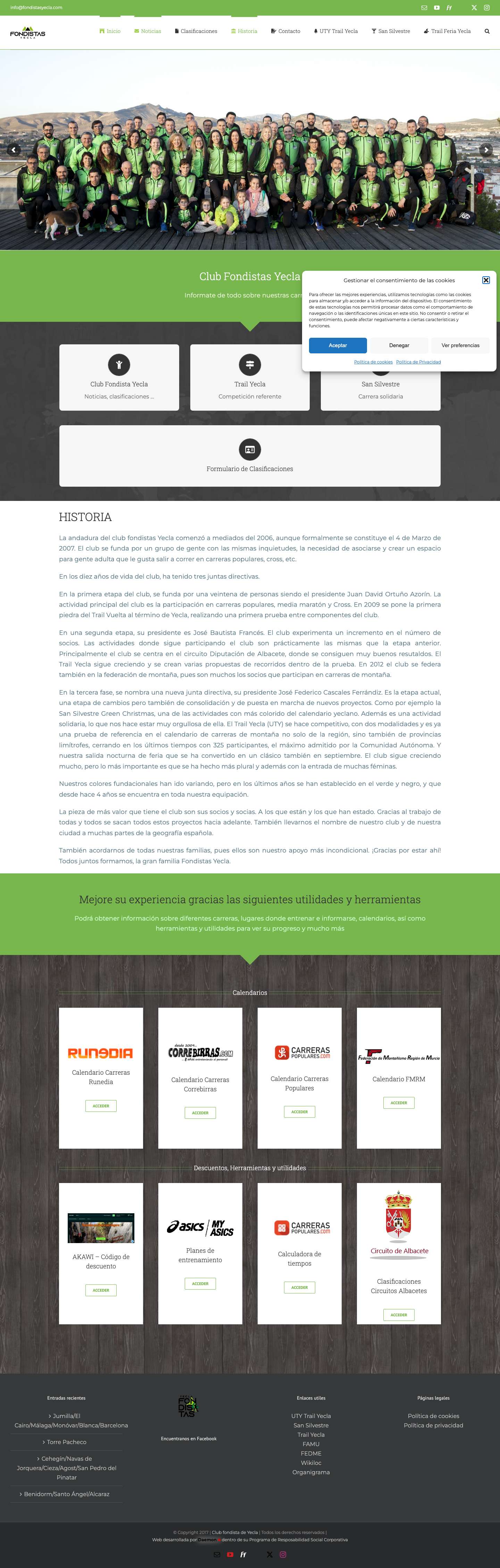 Inicio - Club Fondistas Yecla - Full Screenshot