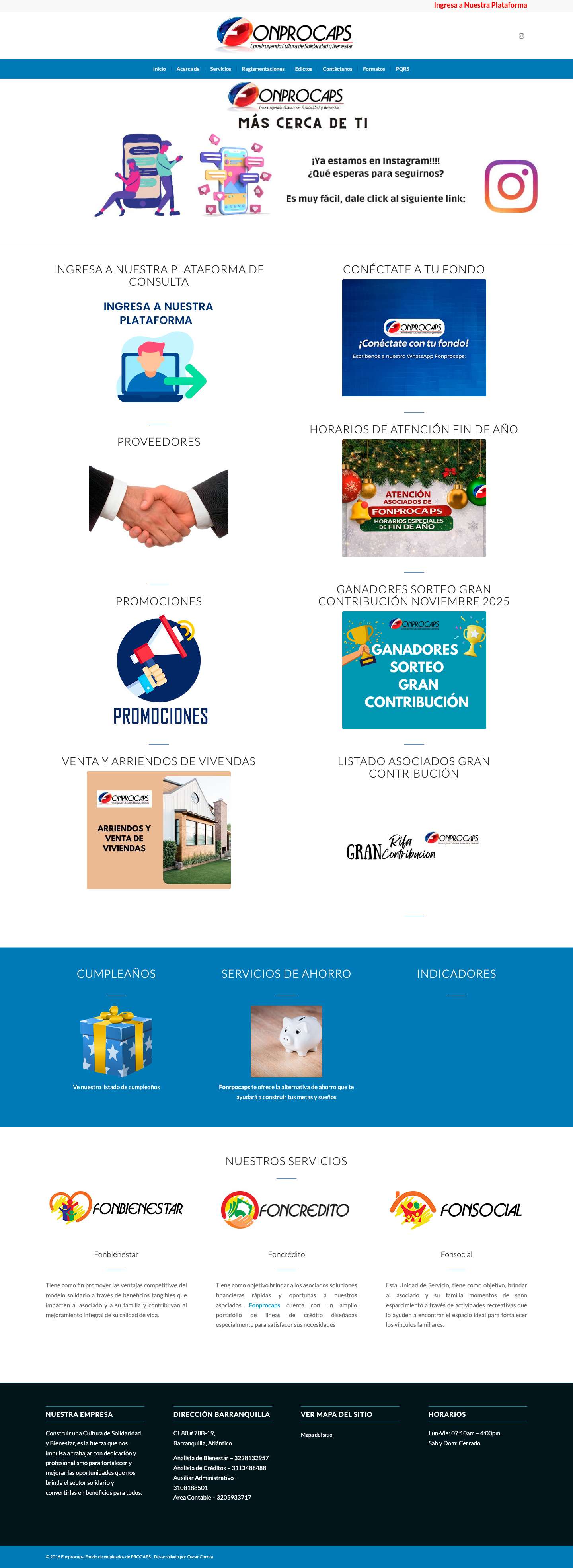 Fonprocaps – Fondo de empleados de PROCAPSLink to InstagramClick to open the search input fieldAnteriorPosteriorDesplazarse hacia arriba - Full Screenshot