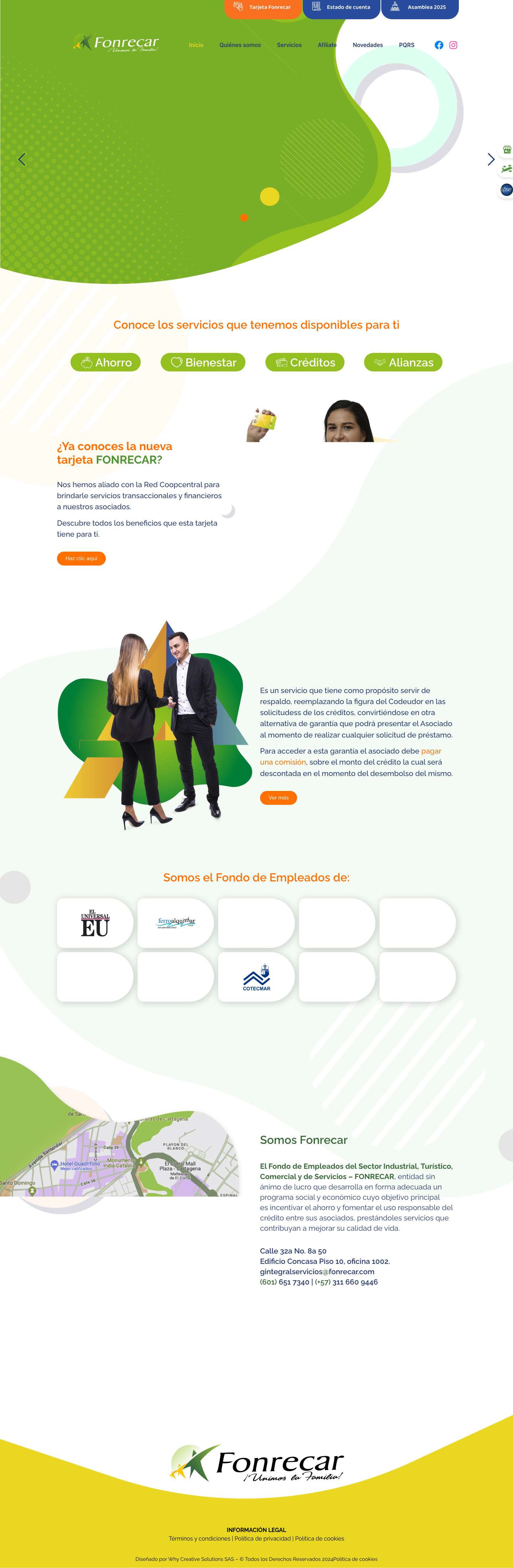 Inicio - Fondo De Empleados Del Sector Industrial - Fonrecar - Full Screenshot