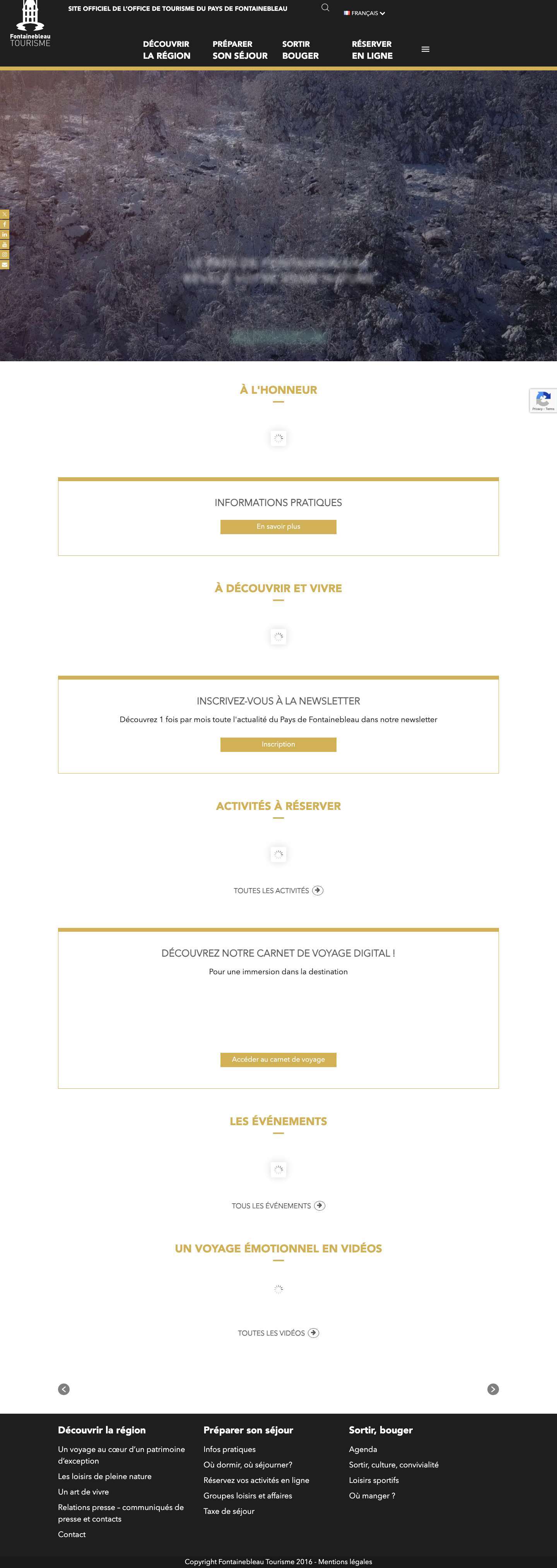 Accueil - Fontainebleau Tourisme - Fontainebleau Tourisme - Full Screenshot