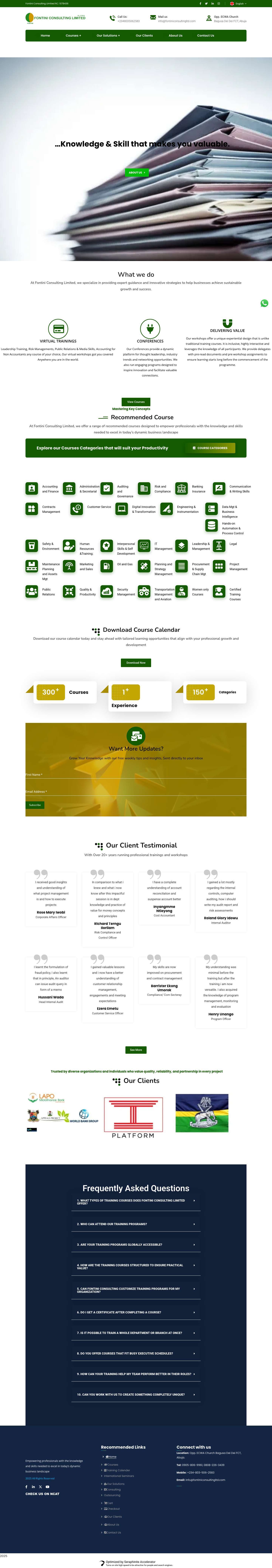 Fontini Consulting Ltd | Home Of Training Workshop - Full Screenshot