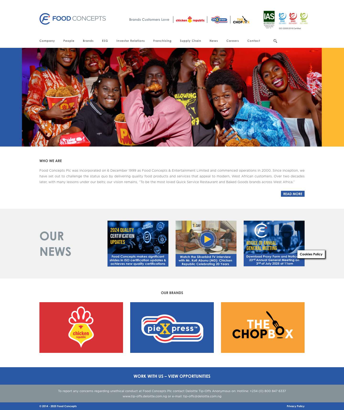 Homepage - Food Concepts PLC - Full Screenshot