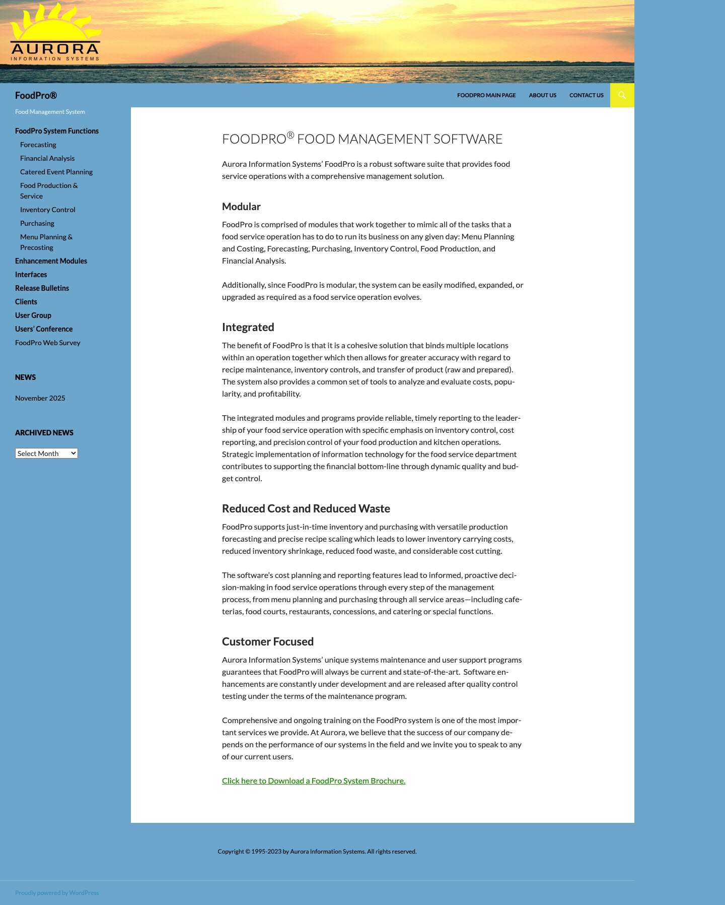 FoodPro® | Food Management System - Full Screenshot