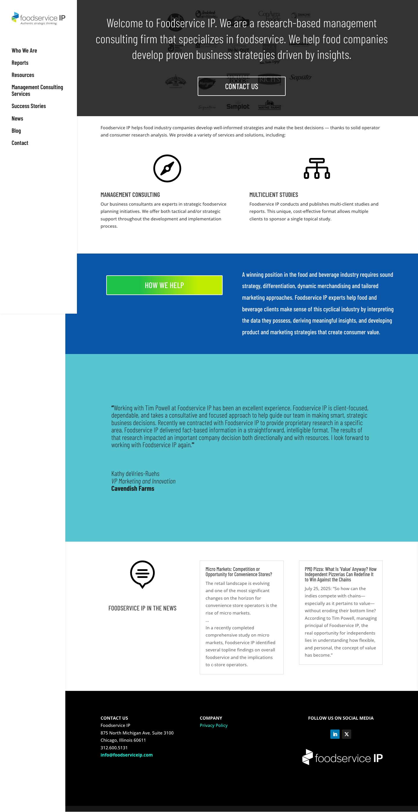 Home Page - Foodservice IP - Full Screenshot
