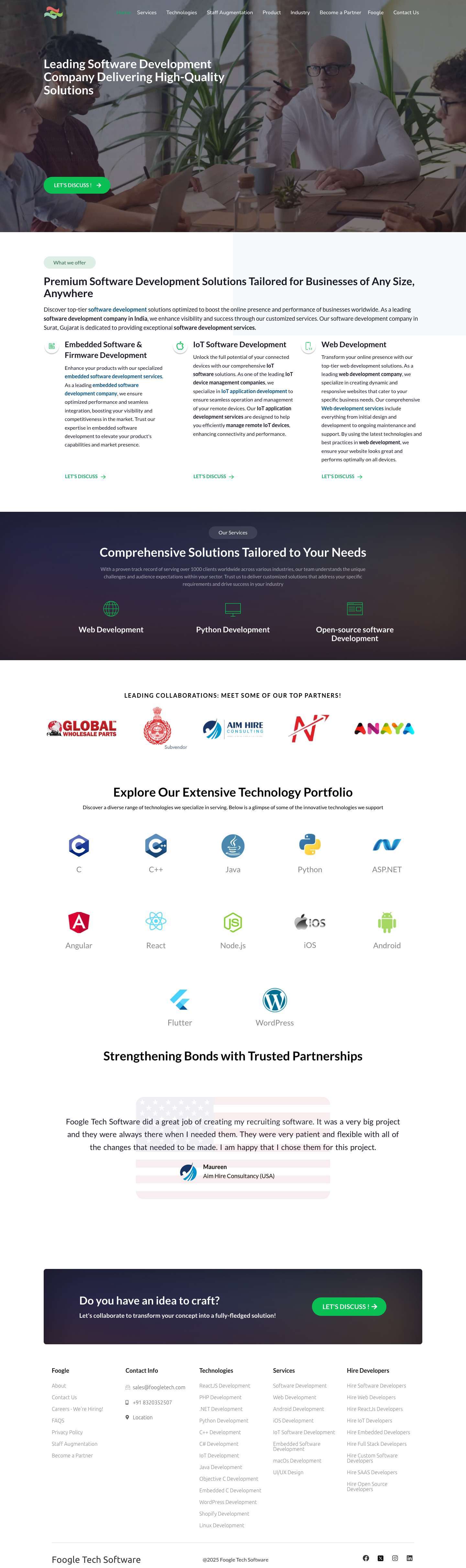 Best Embedded & IOT Software Development Company in India - Full Screenshot