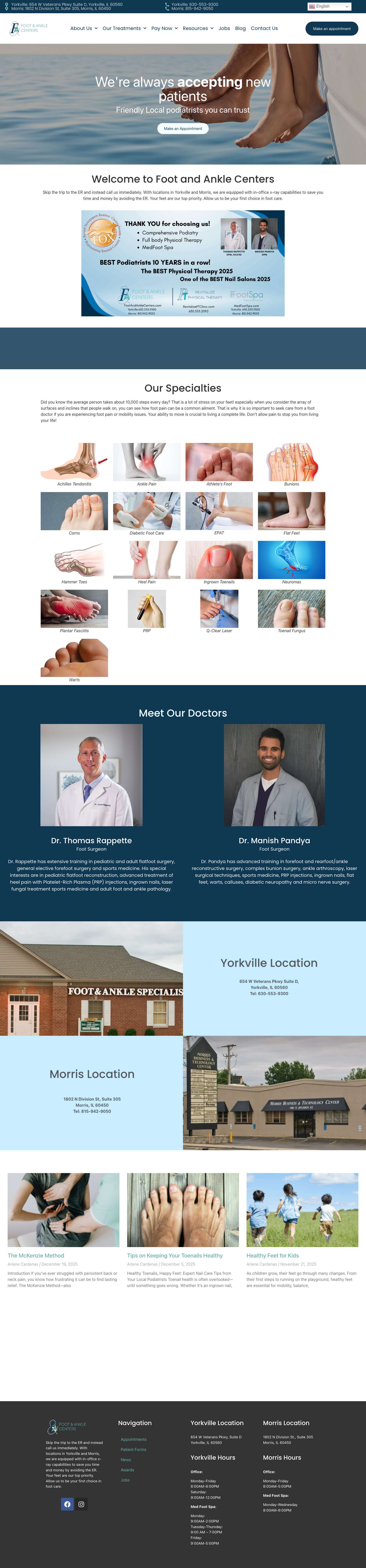 Home - Foot and Ankle Centers - Full Screenshot