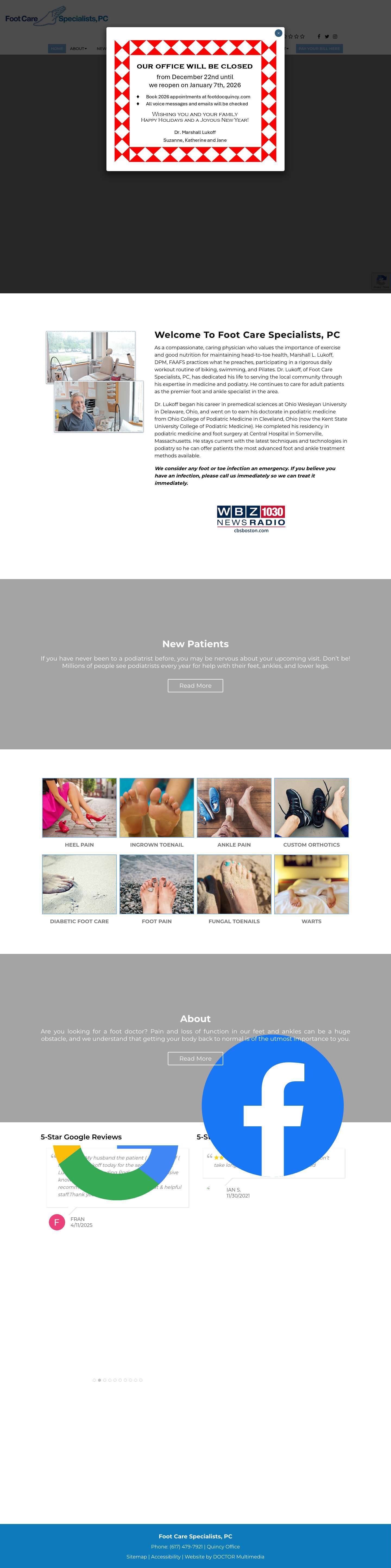 Podiatrist in Quincy, MA | Foot Care Specialists, PCAccessibility ToolsIncrease TextDecrease TextGrayscaleHigh ContrastNegative ContrastLight BackgroundLinks UnderlineReadable FontReset - Full Screenshot