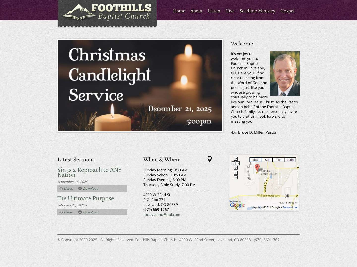Foothills Baptist Church | Loveland Colorado - Full Screenshot