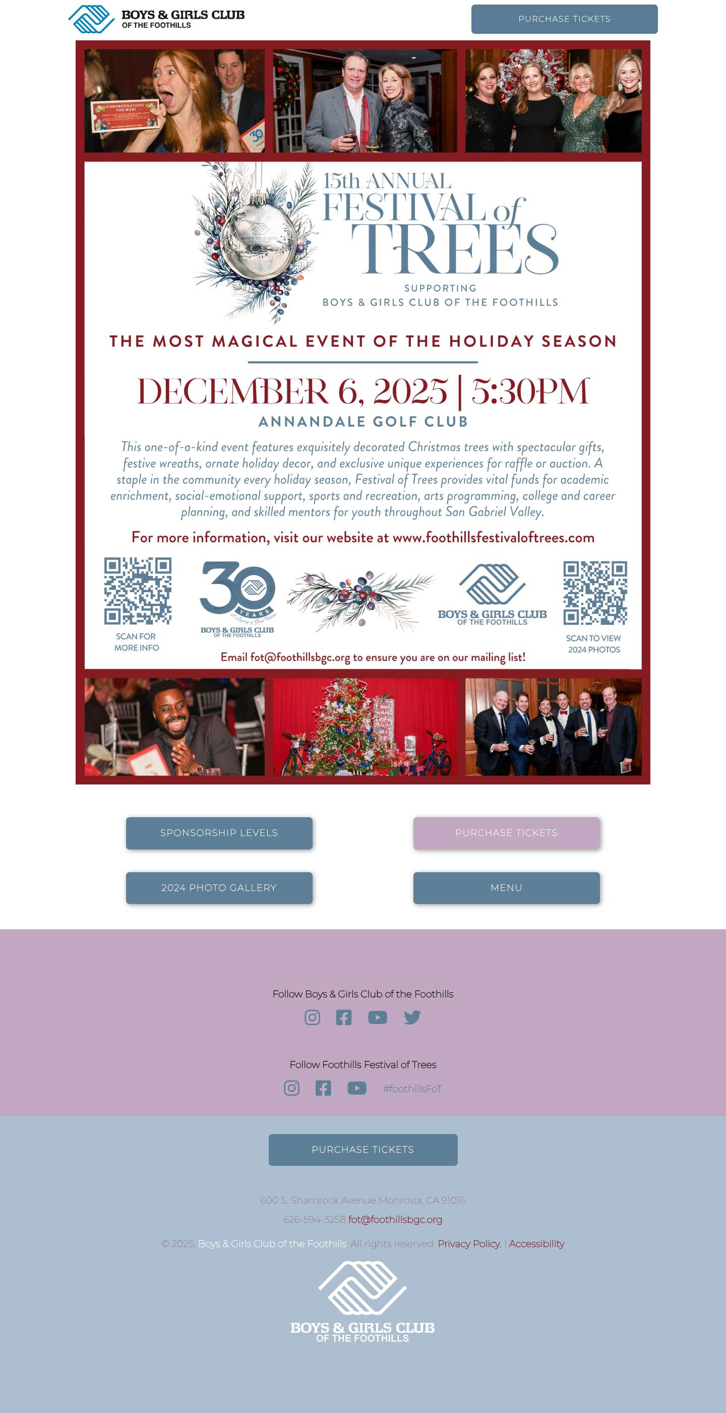 Home - Foothills Festival of Trees - Full Screenshot