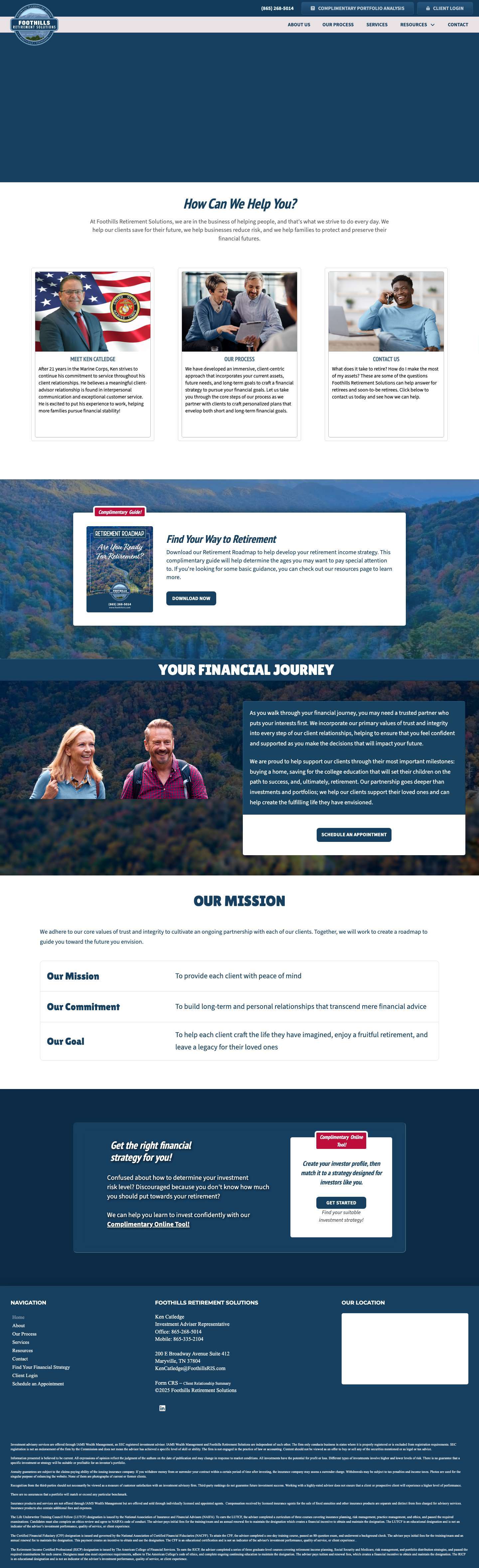 Home - Foothills Retirement Solutions - Full Screenshot