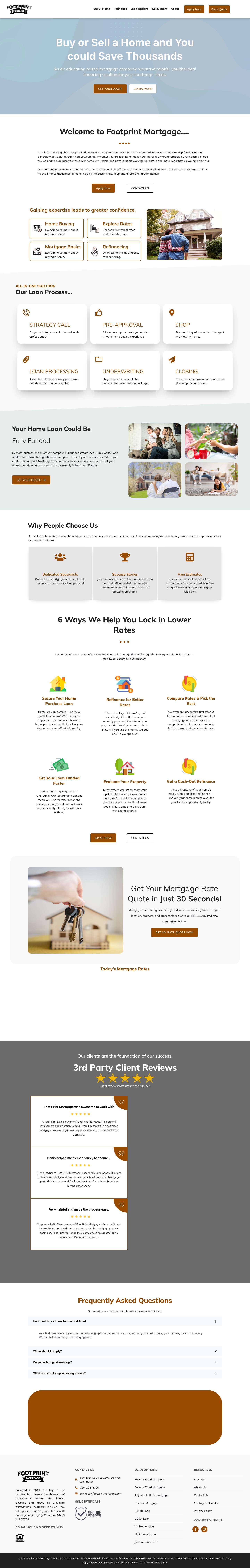 Foot Print Mortgage – Your House is your castle - Full Screenshot
