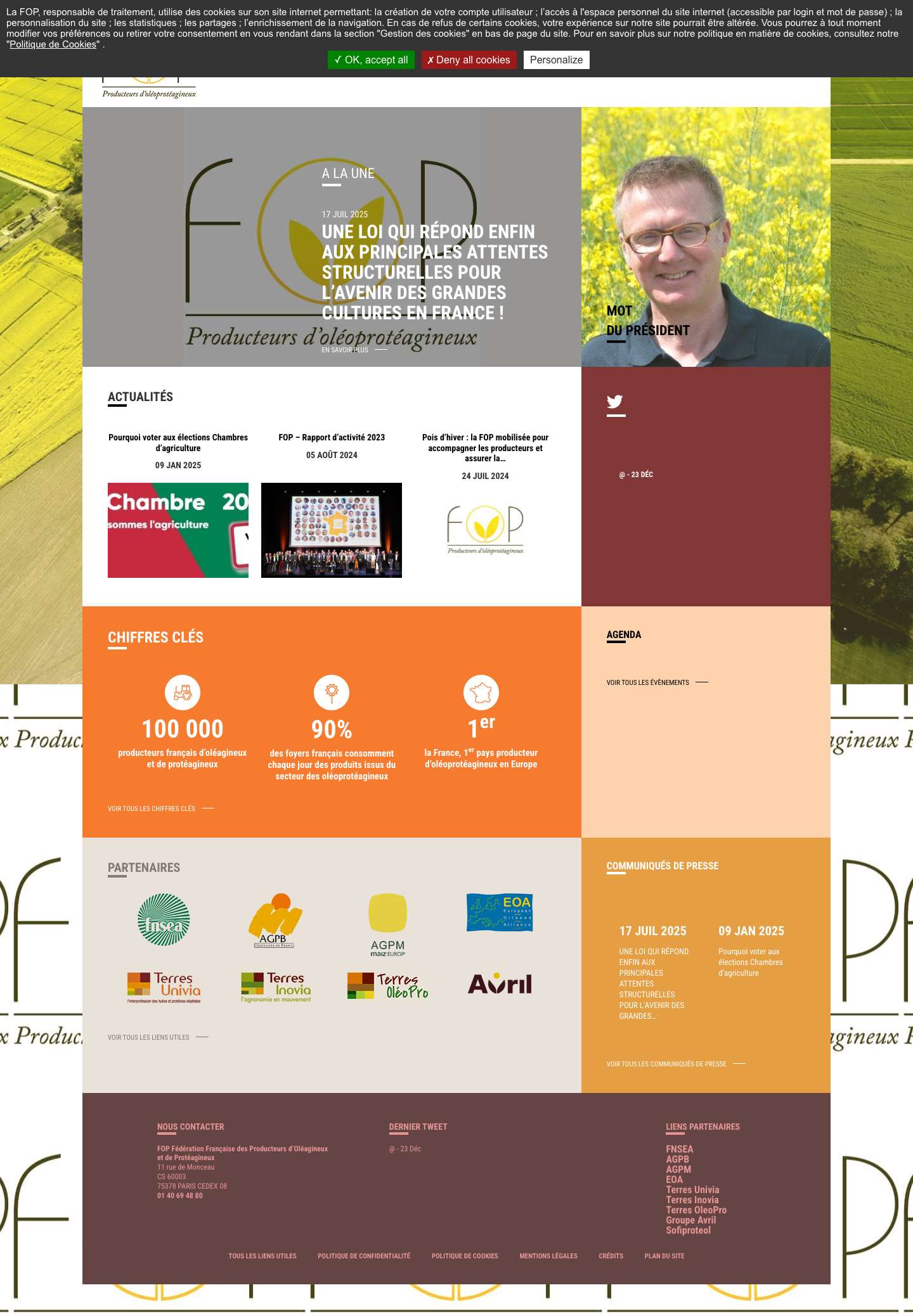 FOP – Fédération française des producteurs d’oléagineux et de protéagineuxFOP - Full Screenshot