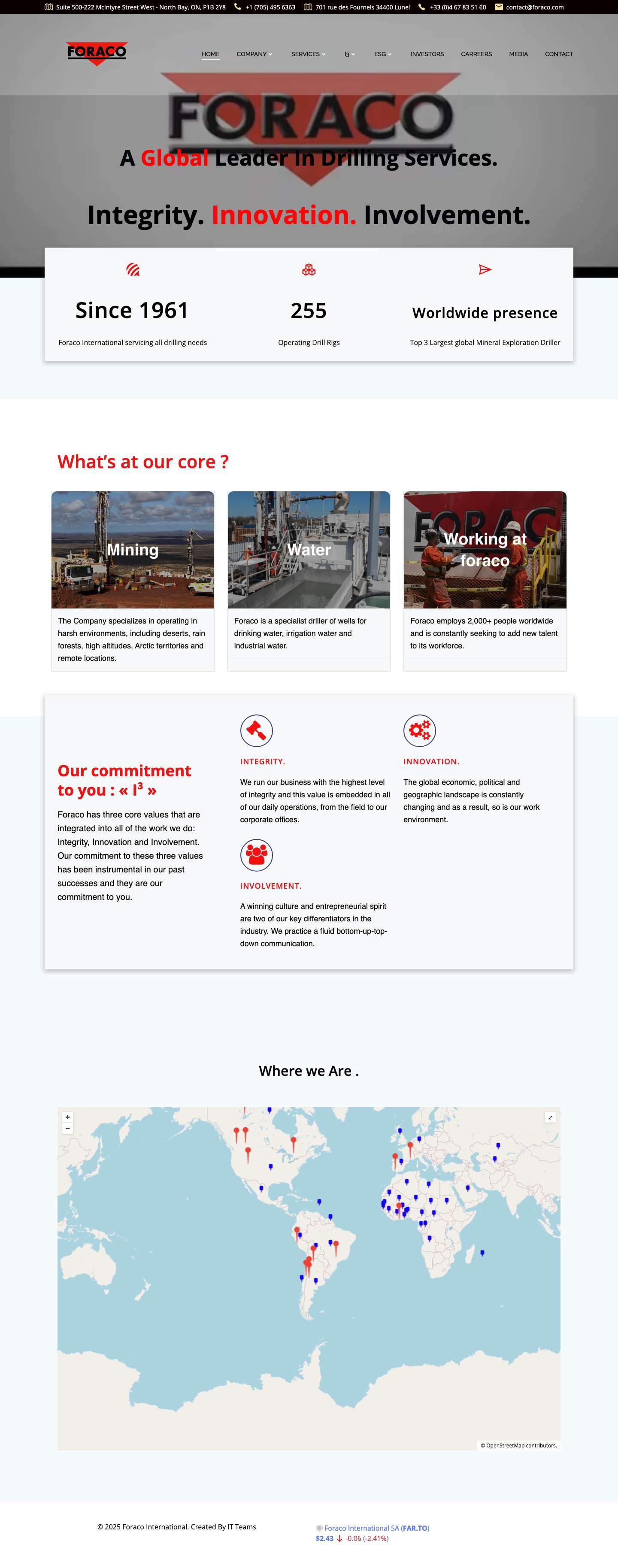 Front Page - Foraco International - Full Screenshot