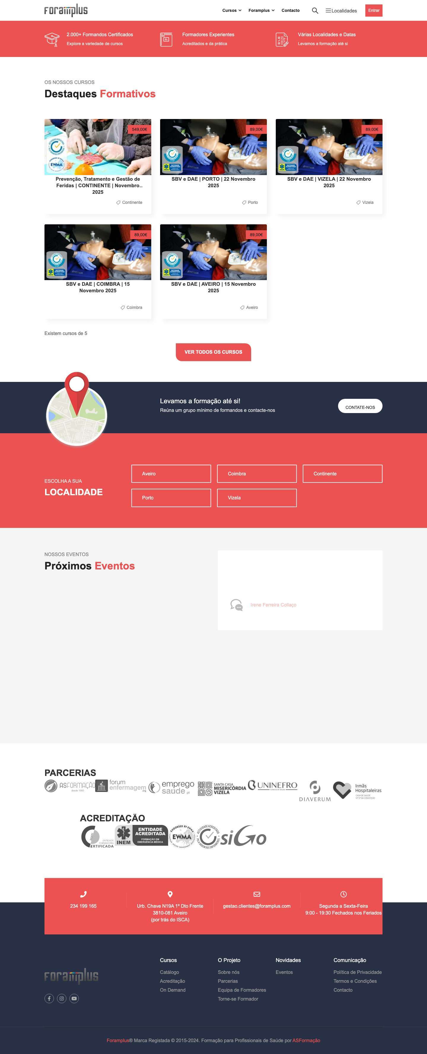 Foramplus | Formação para Profissionais de Saúde - Full Screenshot