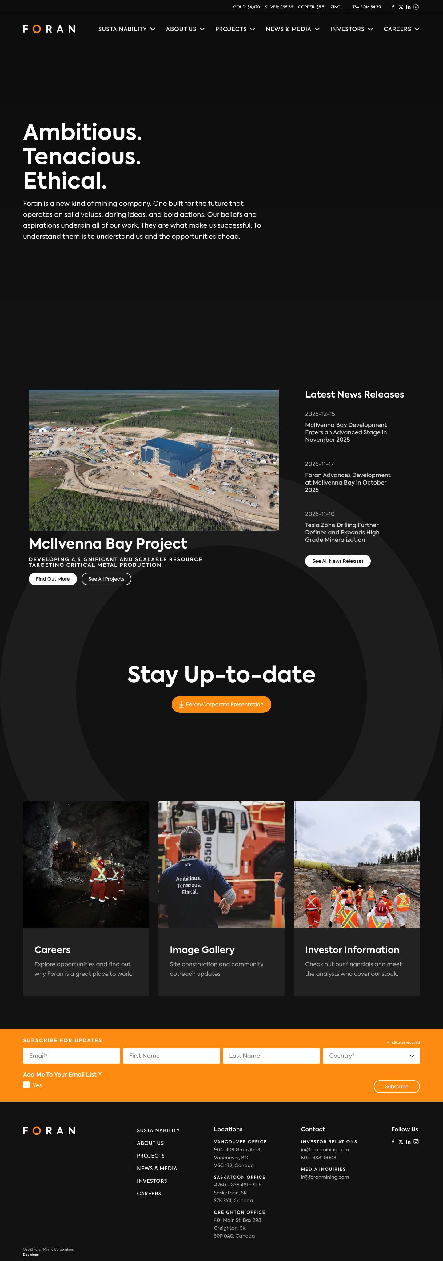 Foran Mining Corporation - Full Screenshot