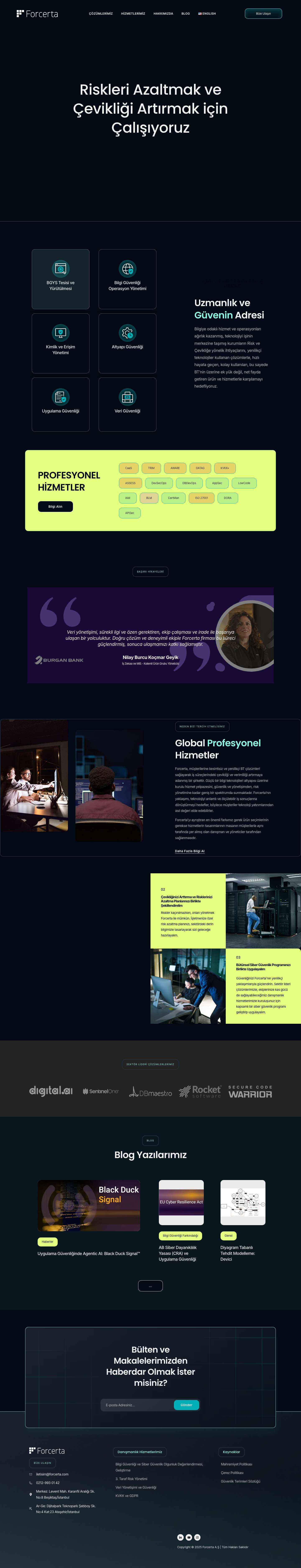 Forcerta: Entegre Siber Güvenlik ve Çevik İş Çözümleri - Full Screenshot