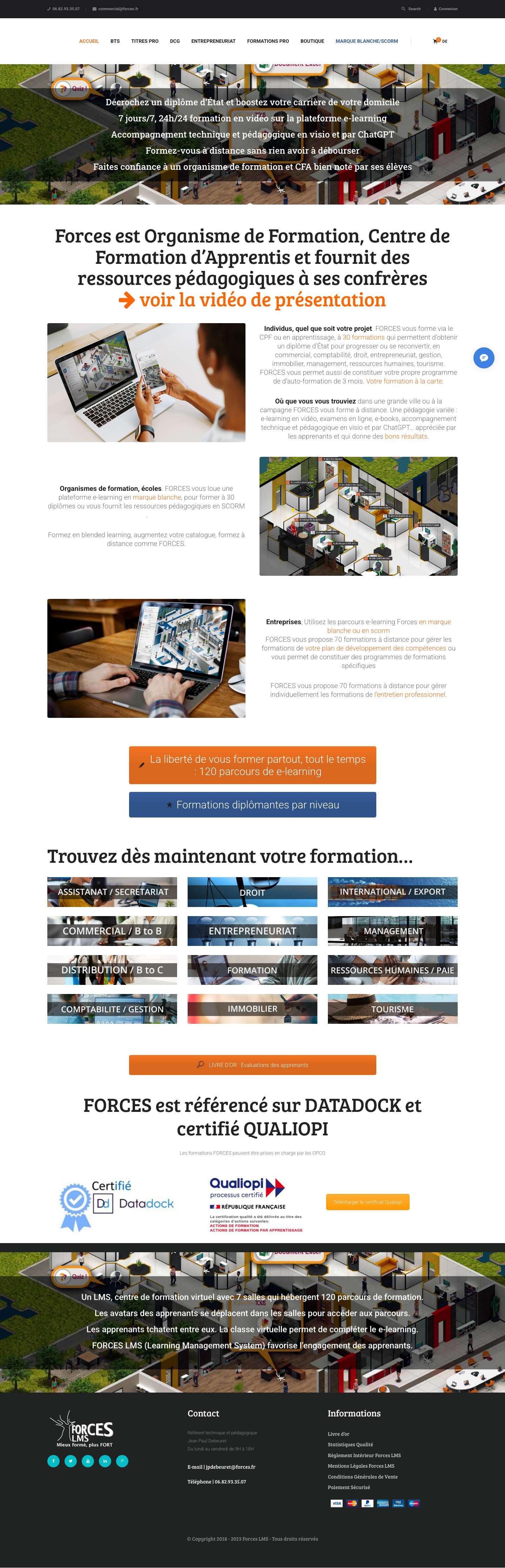 Forces LMS - e-learning en vidéo et formations sur étagère - Eligible CPF - Full Screenshot